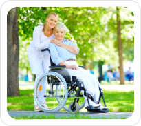 caregiver assisting elder